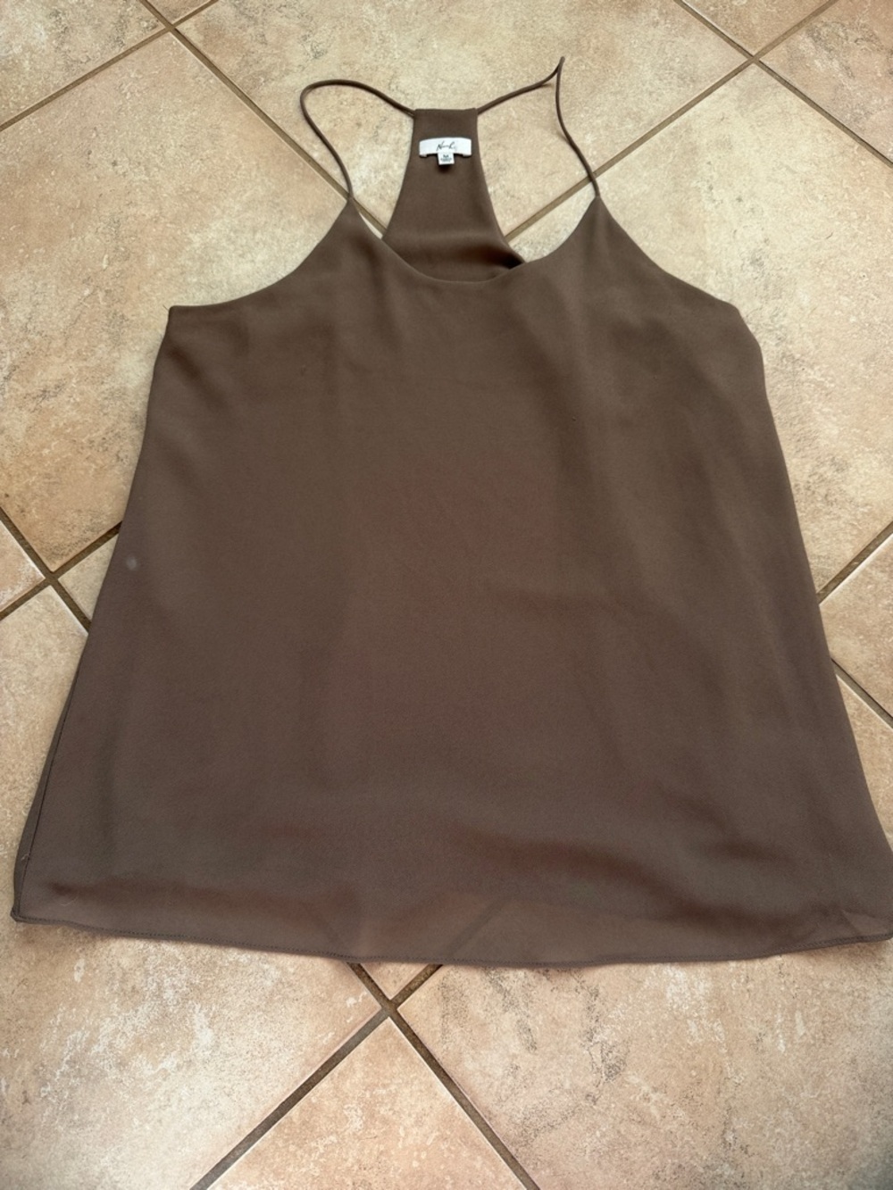 Sleek Brown Halter-Back Camisole